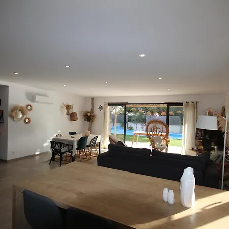 Belle Contemporaine Climatisee, Piscine Privee, 6 - 8 Couchages, 3 Chambres, Wifi, A 3 Km De La -lxdali25b Portiragnes